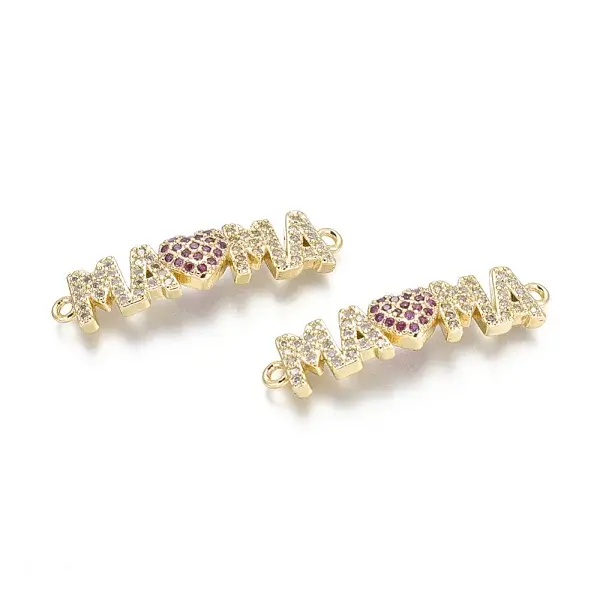 Brass Micro Pave Cubic Zirconia Links connectors