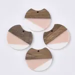 Two Tone Resin & Walnut Wood Pendants