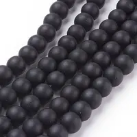 Synthetic Black Stone Beads Strands