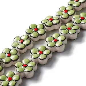 Handmade Porcelain Flower Beads Strands