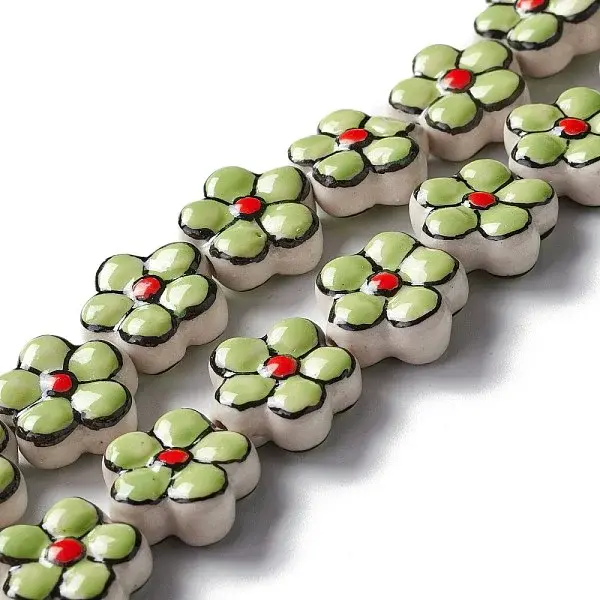 Handmade Porcelain Flower Beads Strands