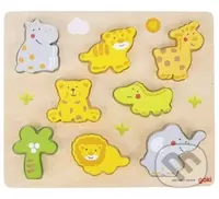Divoká zvířáta (Dřevěná vkládačka) - puzzle z kategorie Maxi dílky