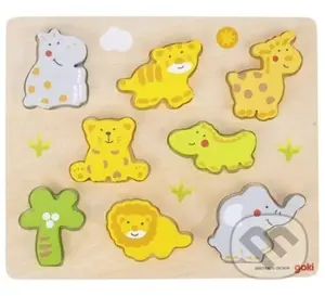 Divoká zvířáta (Dřevěná vkládačka) - puzzle z kategorie Maxi dílky