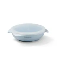 BABYONO Talíř silikonový s přísavkou a víčkem modrý 6m+