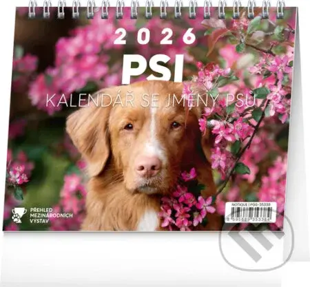NOTIQUE Stolní kalendář Psi 2026 (se jmény psů / řádky)