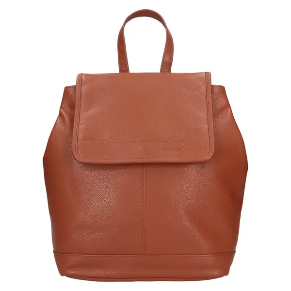 Kožený dámský batoh SendiDesign Apolene - koňak