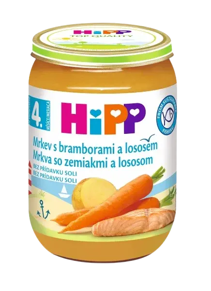 HIPP BABY Karotka s bramborami a lososem 190 g
