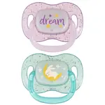 Canpol babies Dudlík svítící silikonový symetrický NIGHTGLOW 6-18m 2ks holka