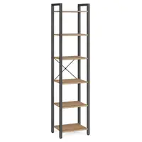 Boxxx REGÁL, černá, barvy vlašských ořechů, ocel, 40/186/30 cm