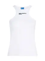 KARL LAGERFELD JEANS Top  tmavozelená / biela