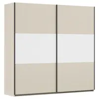 Rauch Möbel SKŘÍŇ S POSOUVACÍMI DVEŘMI, bílá, barvy hliníku, šampaňská, 218/210/59 cm