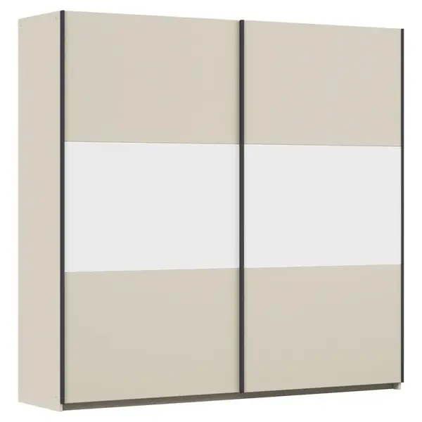 Rauch Möbel SKŘÍŇ S POSOUVACÍMI DVEŘMI, bílá, barvy hliníku, šampaňská, 218/210/59 cm