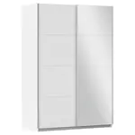 Rauch Möbel SKŘÍŇ S POSOUVACÍMI DVEŘMI, barvy stříbra, bílá, 136/197/61 cm