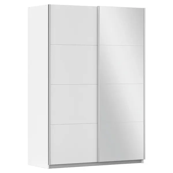 Rauch Möbel SKŘÍŇ S POSOUVACÍMI DVEŘMI, barvy stříbra, bílá, 136/197/61 cm