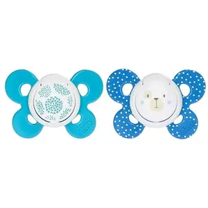 Chicco Dudlík Physio Comfort silikonový 6-16m chlapec - tečky/méďa 2 ks