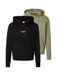 JACK & JONES Mikina 'JJESOHO'  kaki / čierna / biela
