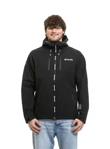 Meatfly pánská softshell bunda Rasmussen Black | Černá | Velikost L