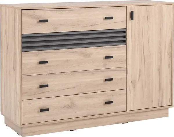 Komoda AllMo AL17 Barva korpusu + barva dveří: Dub Estena + Antracit