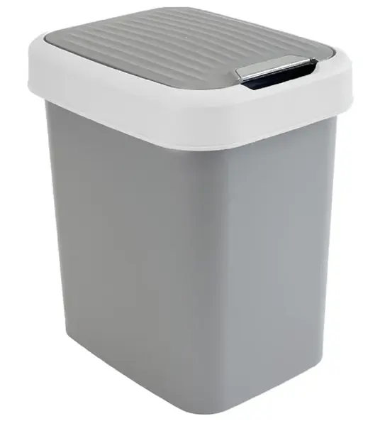Odpadkový koš 12lt - 27x22x31.5h – šedá/bílá fbw-12