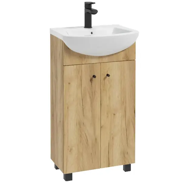 Skříňka s umyvadlem Pik 50 zlatý dub