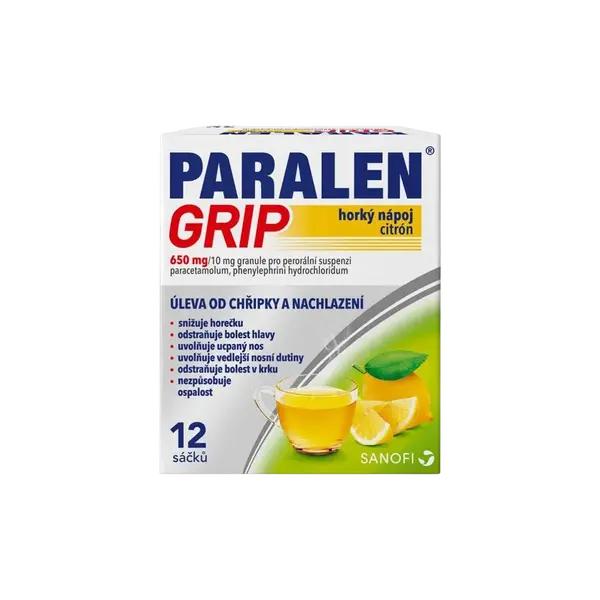 PARALEN Grip Horký nápoj citrón 12 sáčků