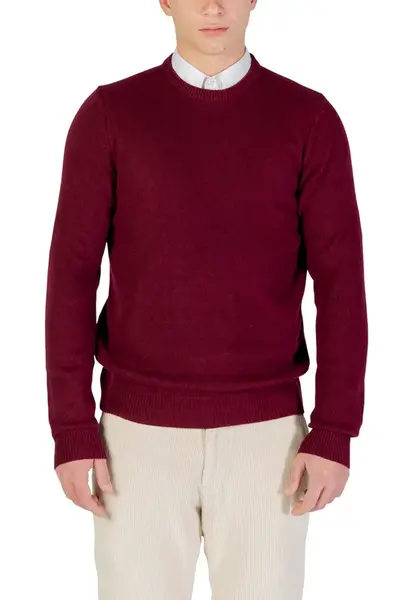 Pánsky bordový sveter s okrúhlym výstrihom