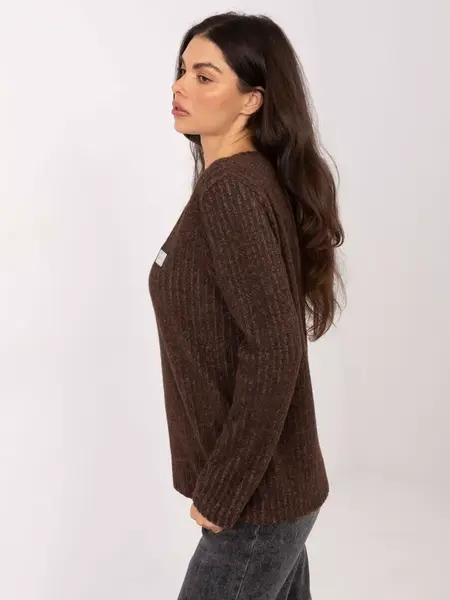 Hnědý pletený svetr