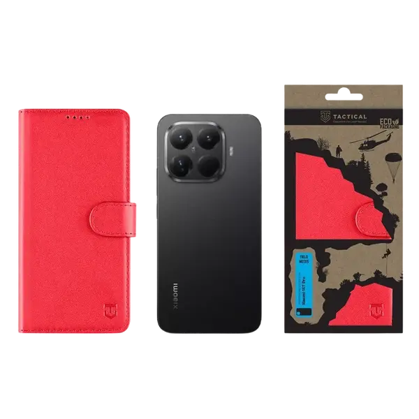 Flipové pouzdro Tactical Field Notes pro Xiaomi 15T Pro, červená