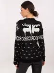Čierny vianočný sveter s motívom sobov