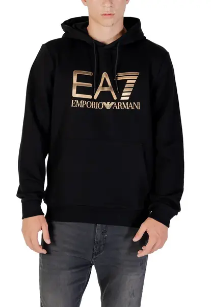 Černá mikina EA7 s kapucí