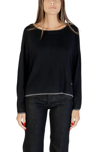 Čierny sveter Liu Jo s okrúhlym výstrihom