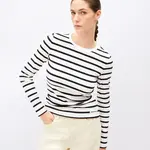 Tričko Armedangels Maywaa Stripes 307 white-black