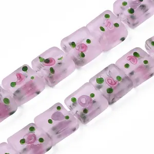 Handmade Frosted Lampwork Beads Strands