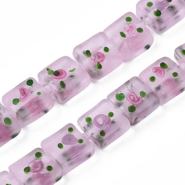 Handmade Frosted Lampwork Beads Strands