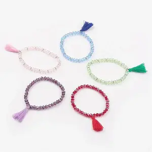 Glass Beads Stretch Charm Bracelets