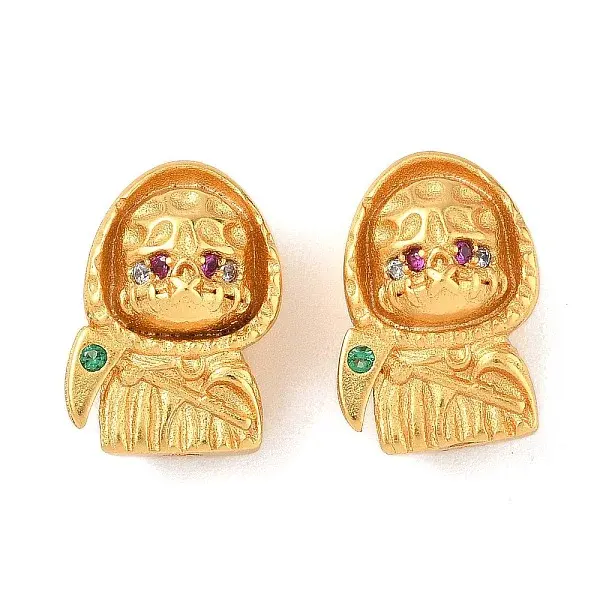 Brass Micro Pave Cubic Zirconia Beads