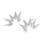 Brass Micro Pave Clear Cubic Zirconia Stud Earrings