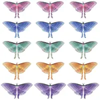 20Pcs 5 Colors Cloth Simulation Gauze Butterfly Ornament Accessories