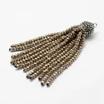 Electroplate Glass Bead Tassel Big Pendants