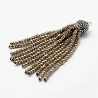 Electroplate Glass Bead Tassel Big Pendants