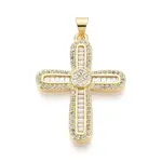 Brass Micro Pave Clear Cubic Zirconia Pendants