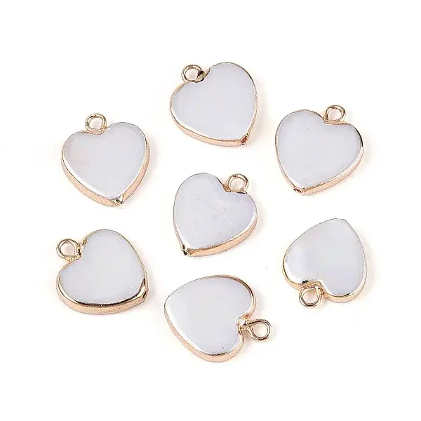Shell Pearl Heart Charms