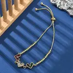 Brass Micro Pave Cubic Zirconia Slider Bracelets