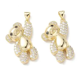 Brass Micro Pave Cubic Zirconia Pendants