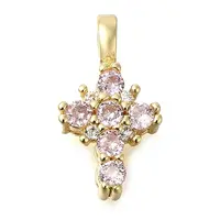 Brass Pave Clear Cubic Zirconia Pendants