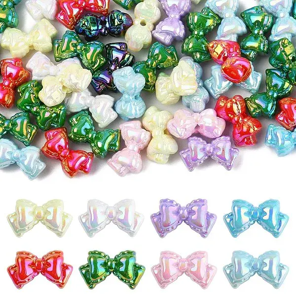 50Pcs UV Plating Opaque Acrylic Beads