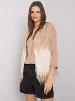 Béžová kožešinová vesta