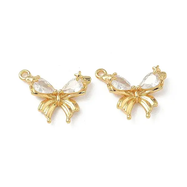 Brass Micro Pave Cubic Zirconia Pendants