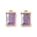 Brass Crushed Ice Cut Cubic Zirconia Pendants