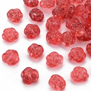 Transparent Baking Painted Glass Beads